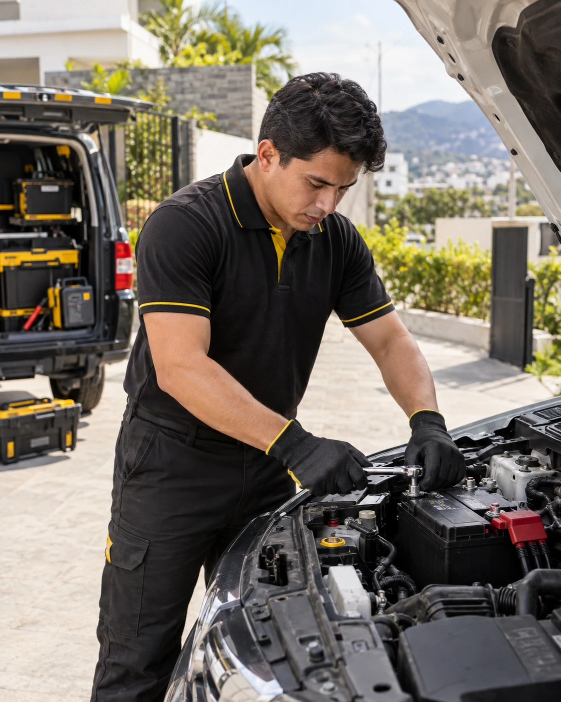 Técnico BateriYA realizando una instalación profesional de batería